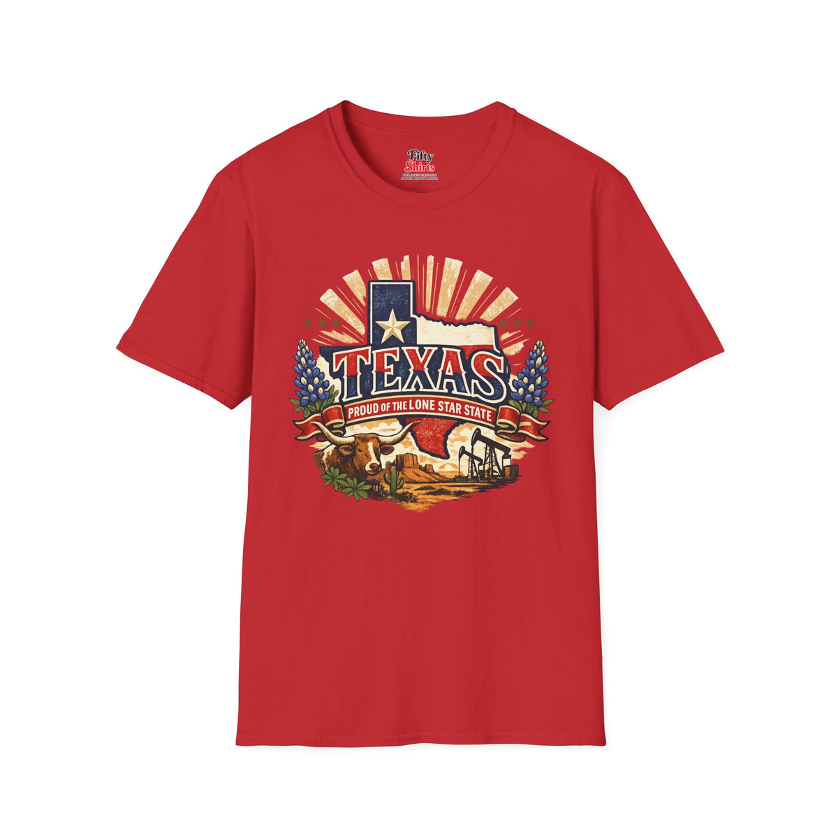 Texas State Pride Unisex Softstyle T Shirt State Pride Graphic Tee Collections FS03