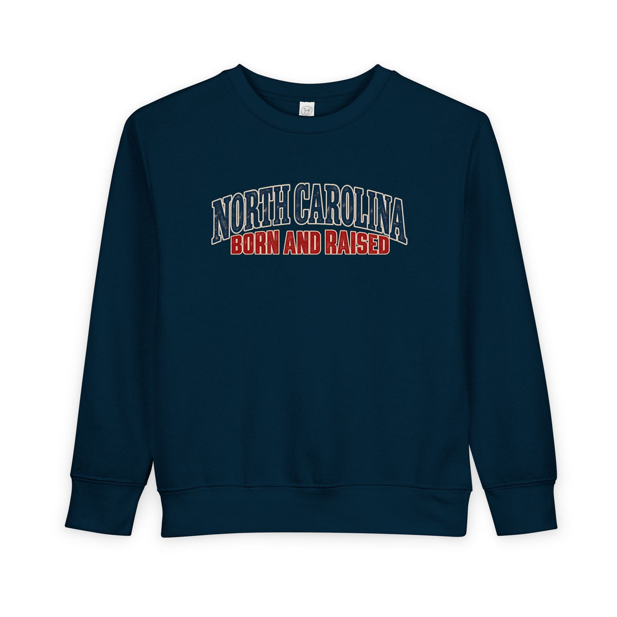 North Carolina Born and Raised Classic Souvenir Unisex Toddler Sweatshirt