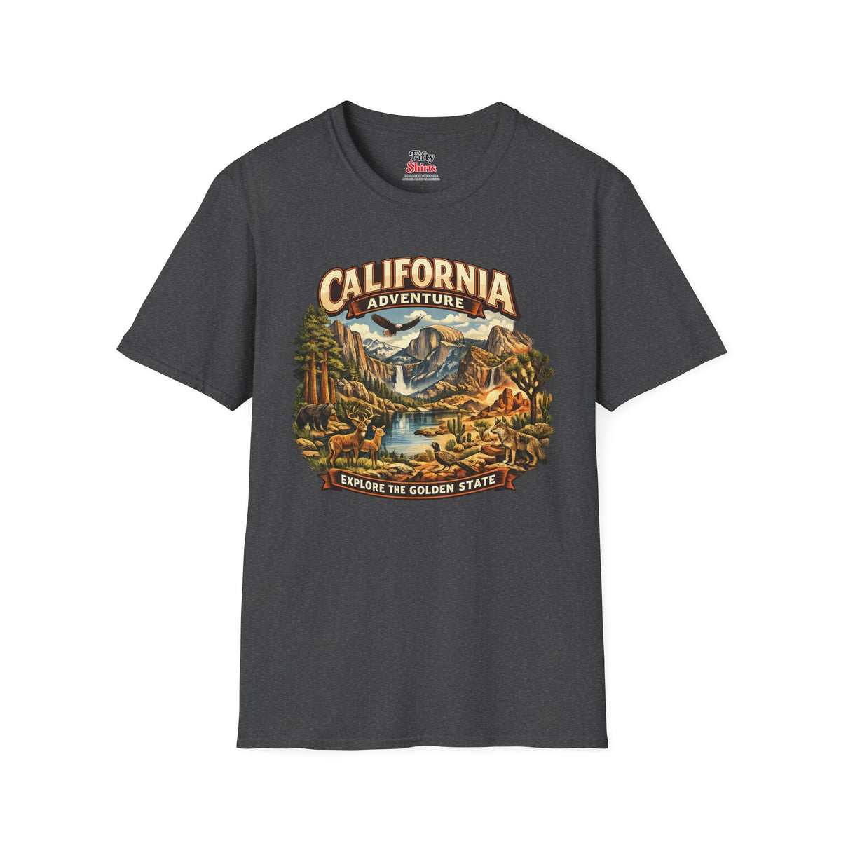 California adventure in Yosemite Unisex Softstyle T Shirt State Pride Graphic Tee Collections FS03