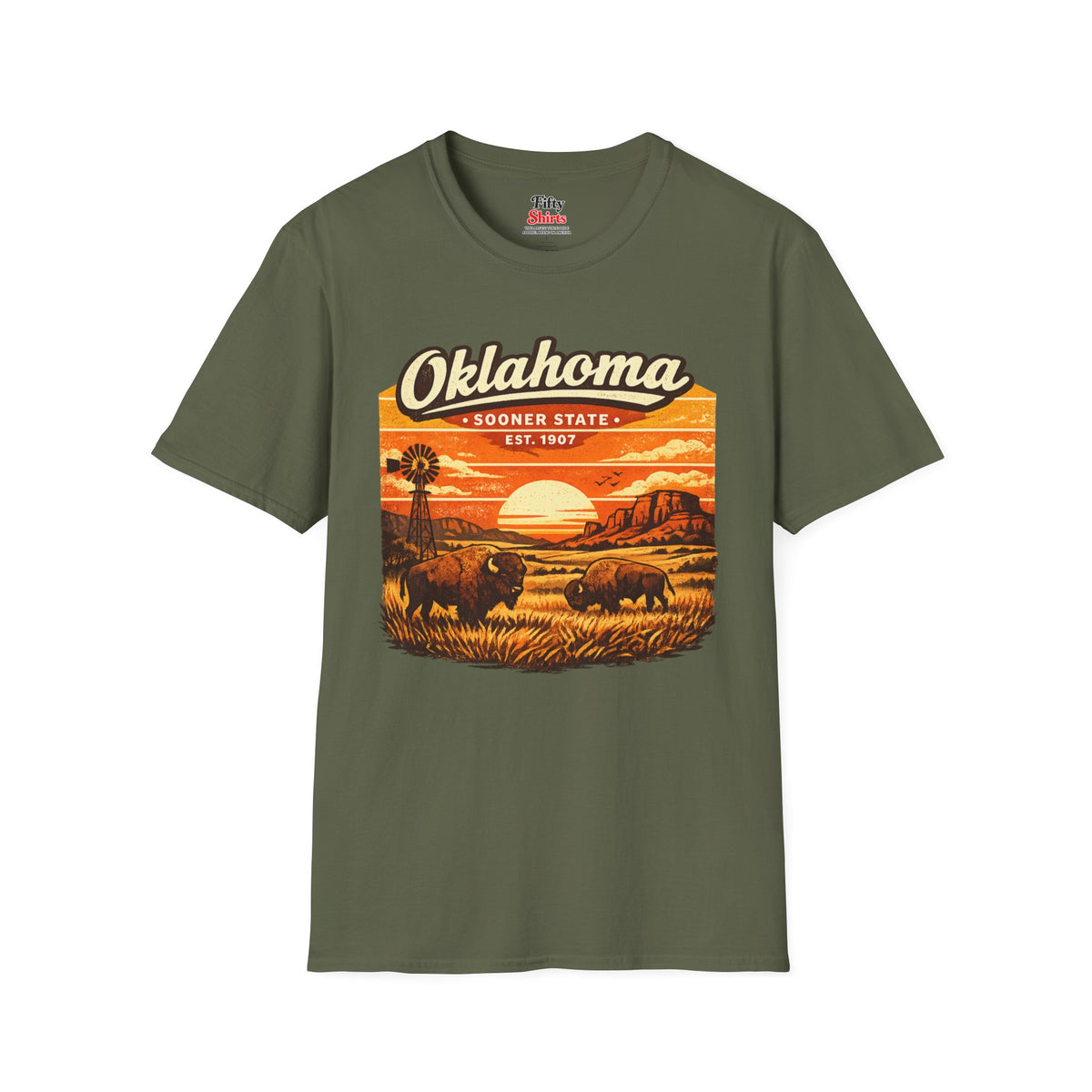 Oklahoma Prairie Sunset Unisex Softstyle T Shirt State Pride Graphic Tee Collections FS03
