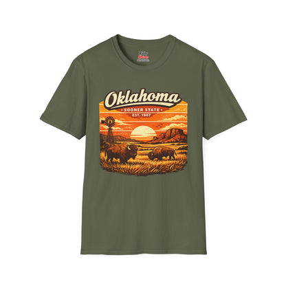 Oklahoma Prairie Sunset Unisex Softstyle T Shirt State Pride Graphic Tee Collections FS03
