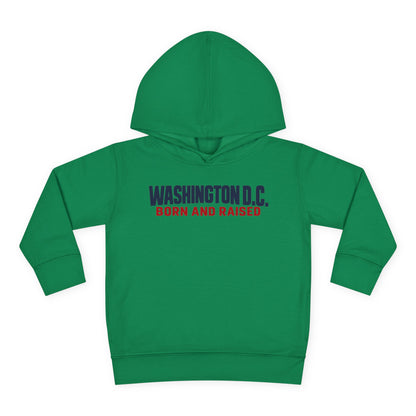 Washington DC Born and Raised Minimal Modern Unisex Toddler Pullover Fleece Hoodie
