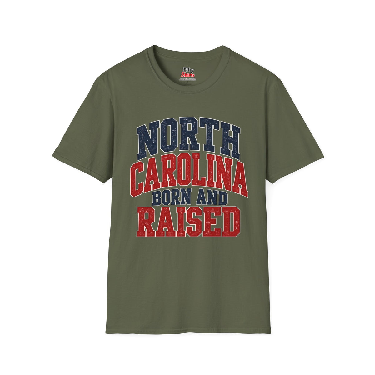 North Carolina Born And Raised Unisex Softstyle T Shirt State Name Graphic Tee