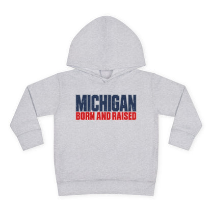 Michigan Born and Raised Modern Streetwear Unisex Toddler Pullover Fleece Hoodie