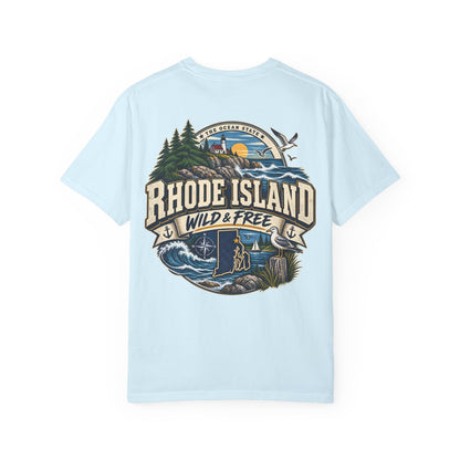 Rhode Island Wild & Free Unisex Comfort Color 1717 Streetwear Graphic Tee