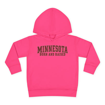 Minnesota Born and Raised Vintage Collegiate Unisex Toddler Pullover Fleece Hoodie