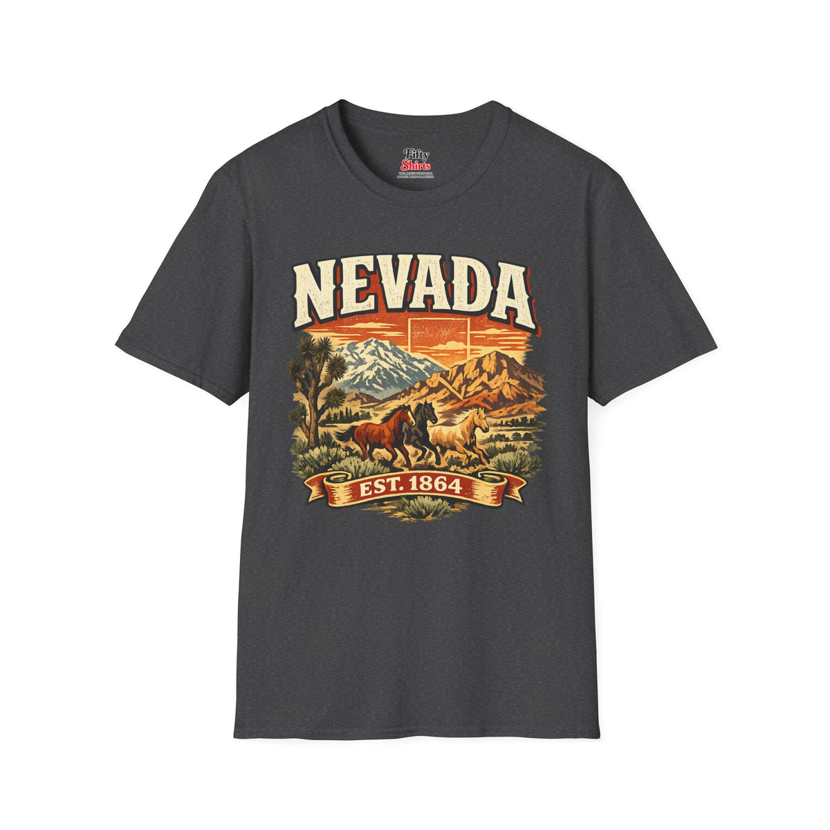 Vintage Nevada Heritage Unisex Softstyle T Shirt State Pride Graphic Tee Collections FS03