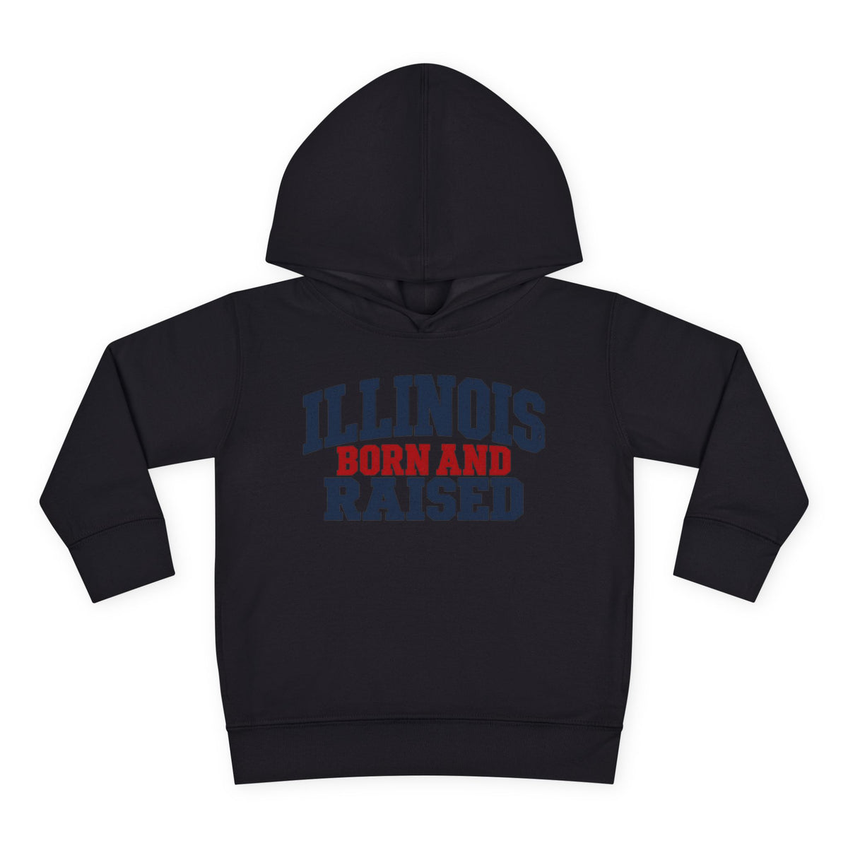 Illinois Born and Raised Rustic Midwest Americana Unisex Toddler Pullover Fleece Hoodie