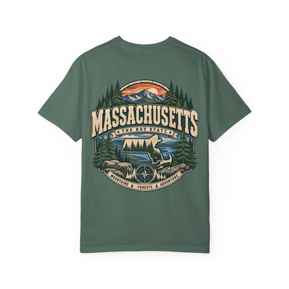 Massachusetts Mountain & Forest Unisex Comfort Color 1717 Streetwear Graphic Tee