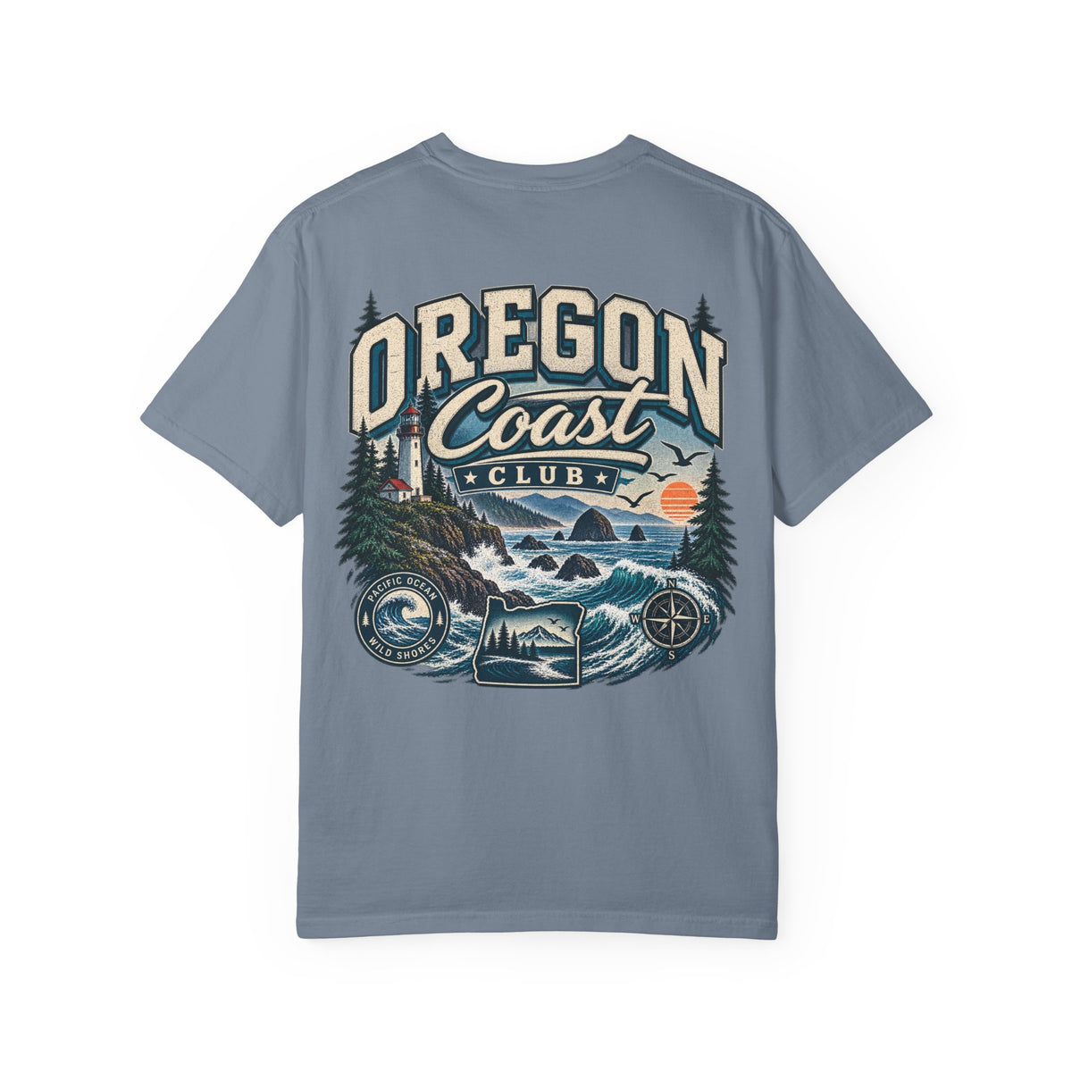 Oregon Coast Club Unisex Comfort Color 1717 Streetwear Graphic Tee