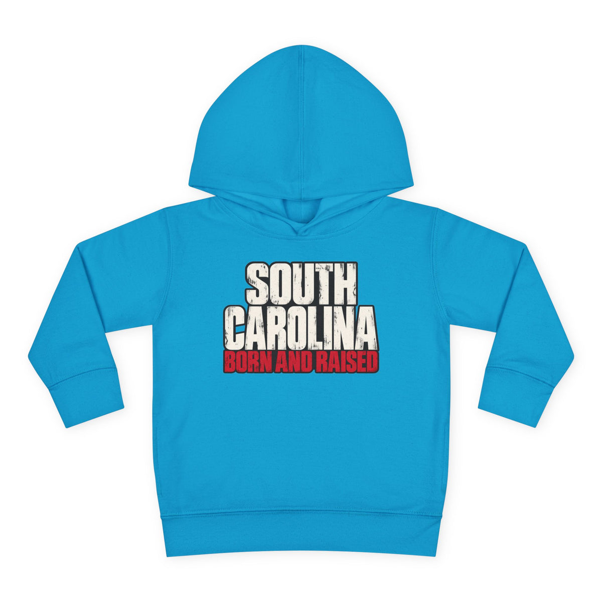 South Carolina Born and Raised Southern Streetwear Unisex Toddler Pullover Fleece Hoodie