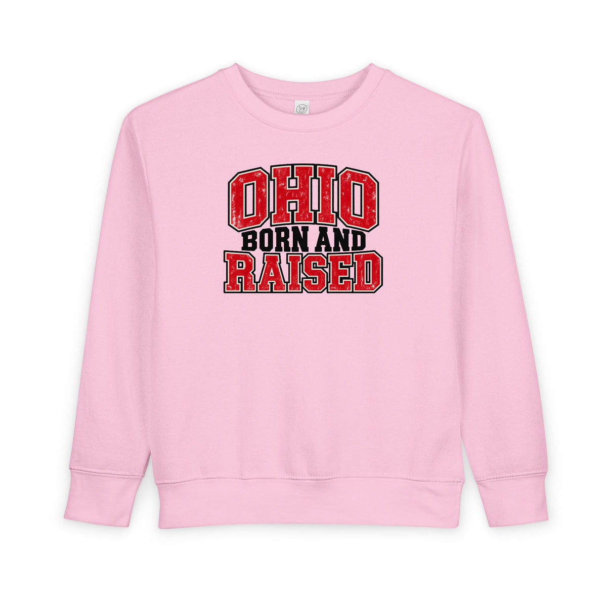 Ohio Born and Raised Vintage Collegiate Unisex Toddler Sweatshirt