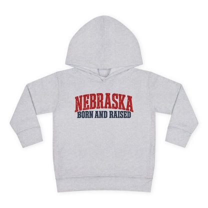 Nebraska Born and Raised Great Plains Heritage Unisex Toddler Pullover Fleece Hoodie