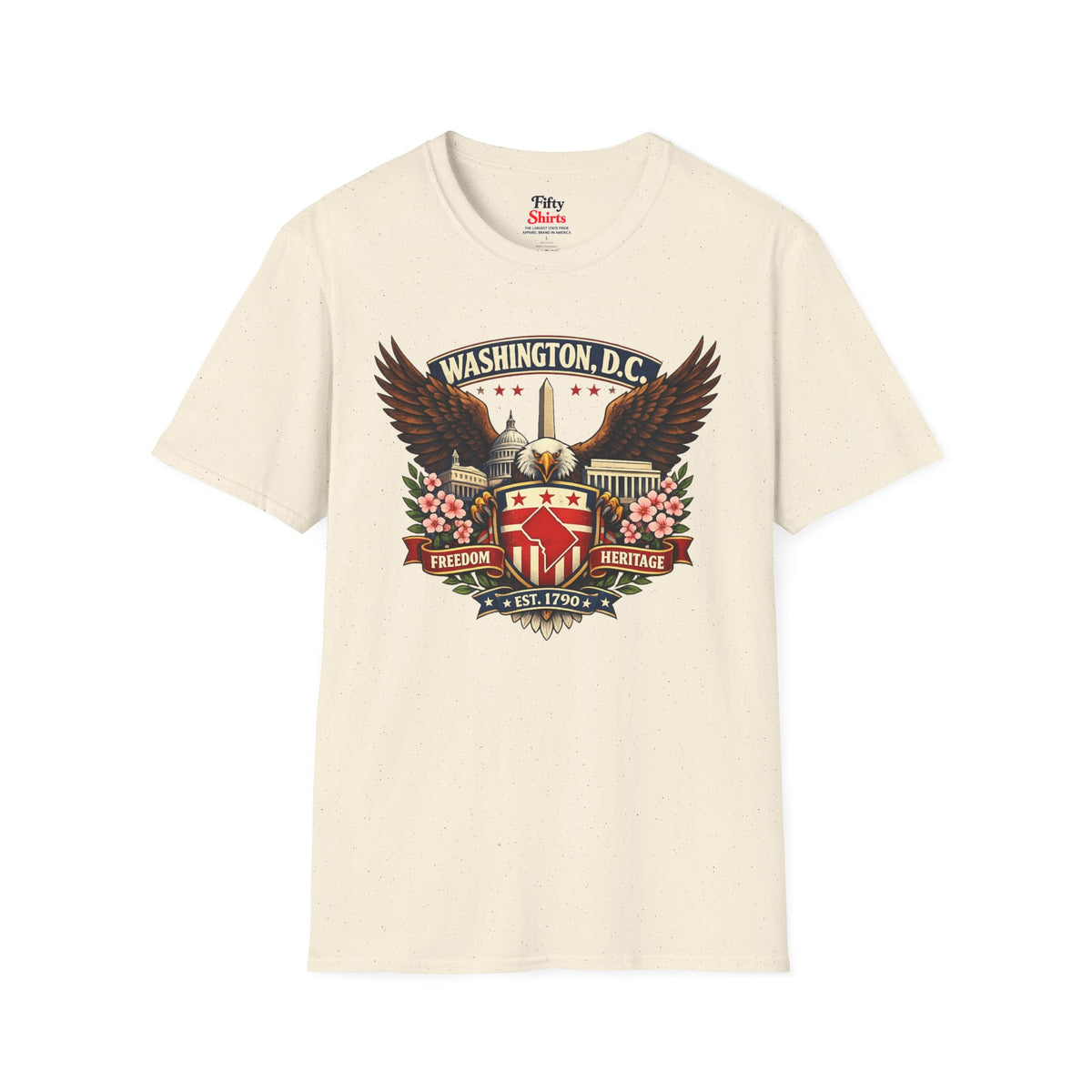 Washington D.C. Americana Eagle Unisex Softstyle T Shirt State Pride Graphic Tee Collections FS03
