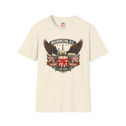 Washington D.C. Americana Eagle Unisex Softstyle T Shirt State Pride Graphic Tee Collections FS03