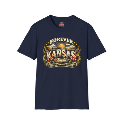 Kansas Forever Unisex Softstyle T Shirt State Pride Graphic Tee Collections FS03
