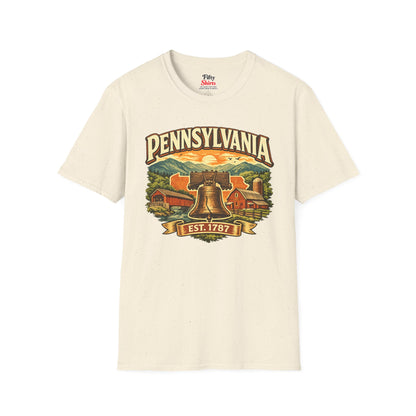 Vintage Pennsylvania Heritage Unisex Softstyle T Shirt State Pride Graphic Tee Collections FS03