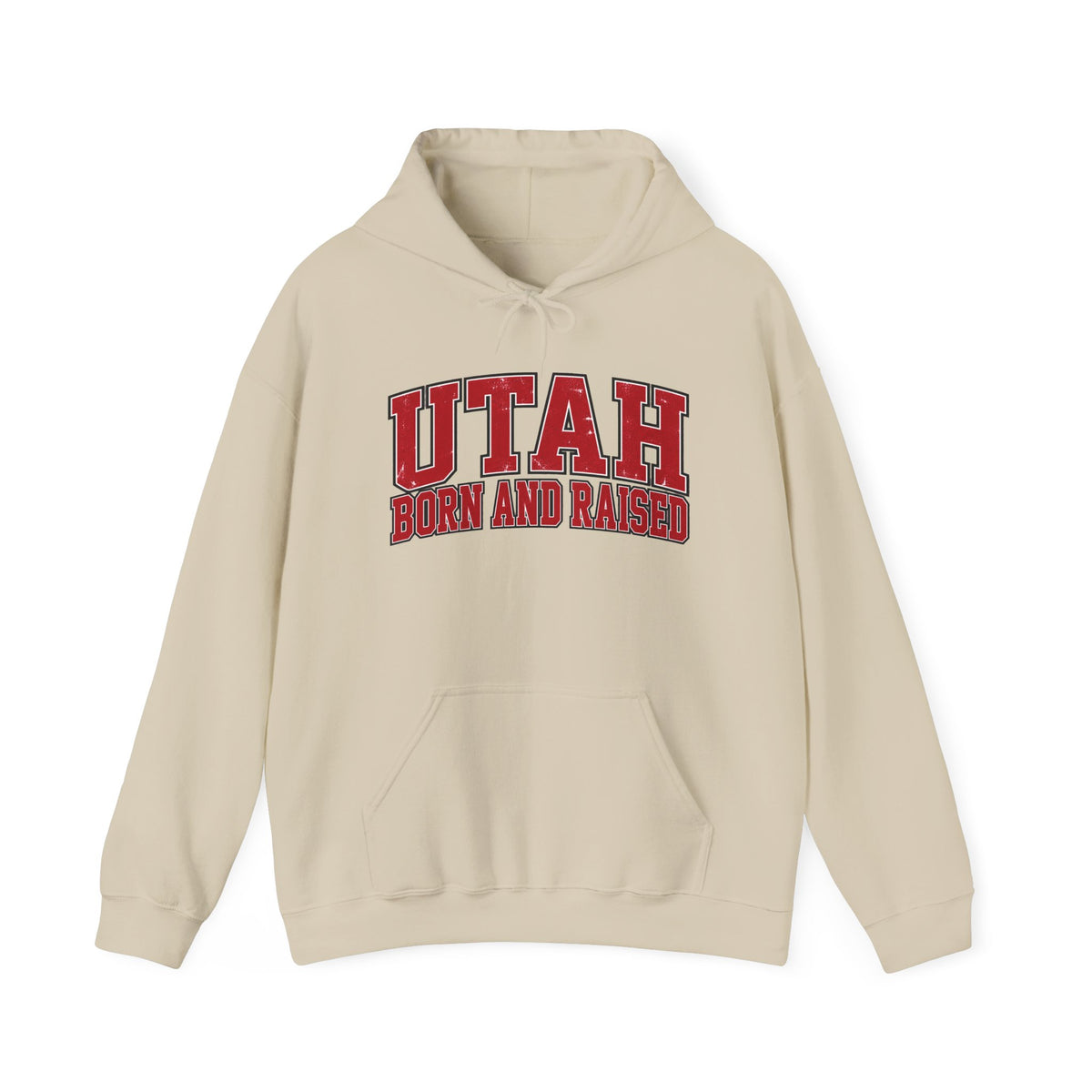 Utah Born and Raised Collegiate Classic Unisex Hoodie Graphic