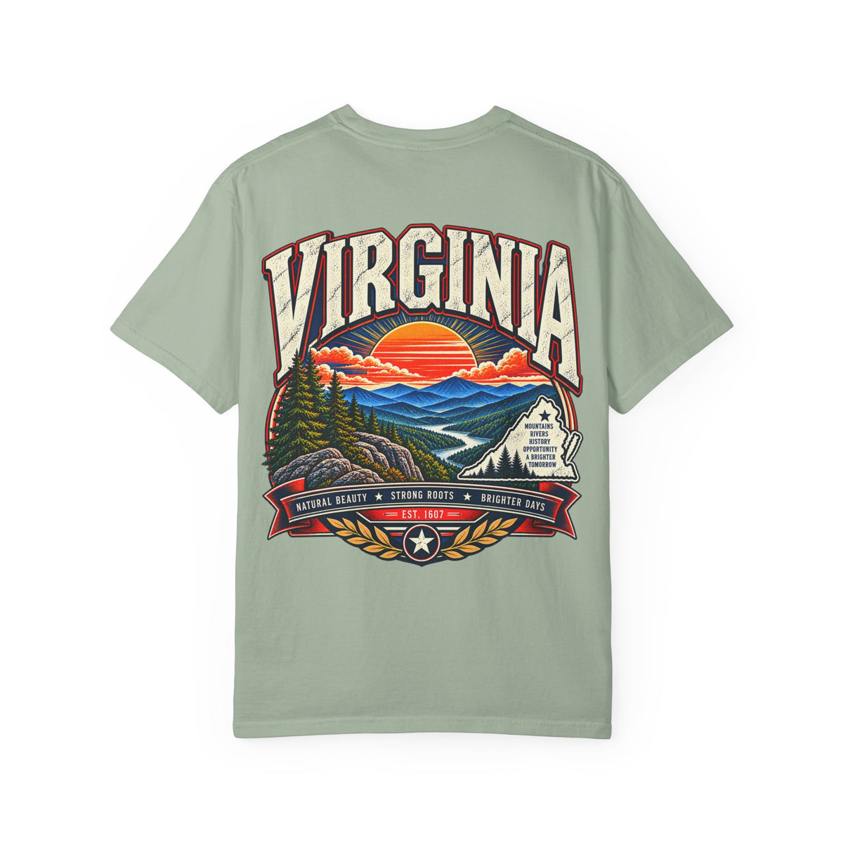 Virginia Mountains Unisex Comfort Color 1717 Streetwear Graphic Tee