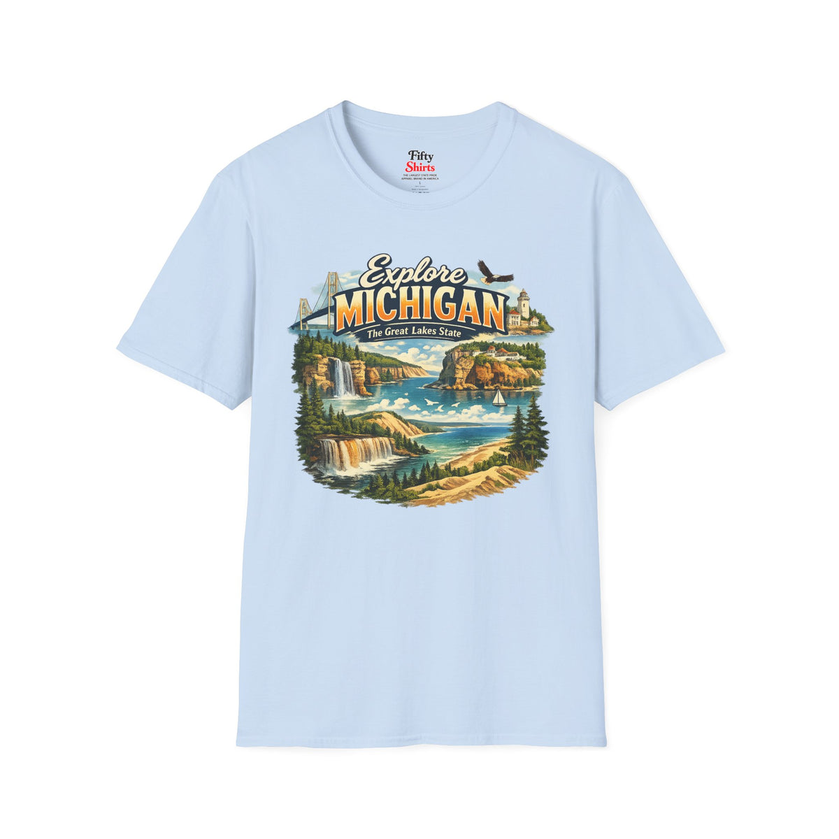 Explore Michigan Unisex Softstyle T Shirt State Pride Graphic Tee Collections FS03
