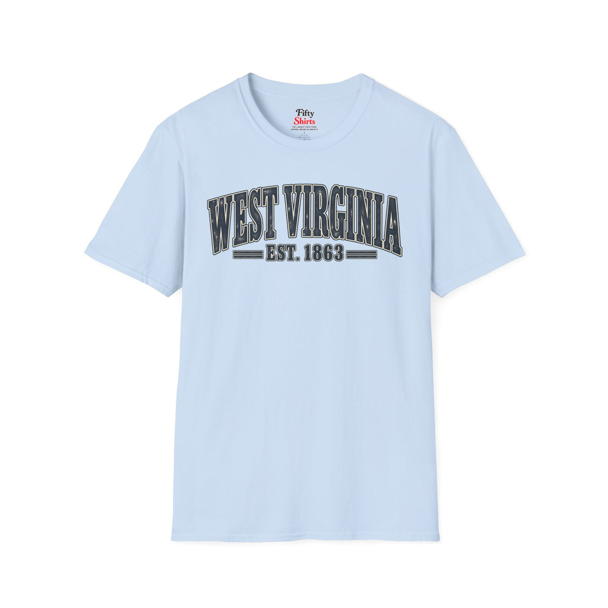 West Virginia Est 1863 Unisex Softstyle T Shirt State Name Graphic Tee