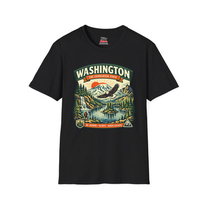 Washington Evergreen State Adventure Unisex Softstyle T Shirt State Pride Graphic Tee Collections FS03