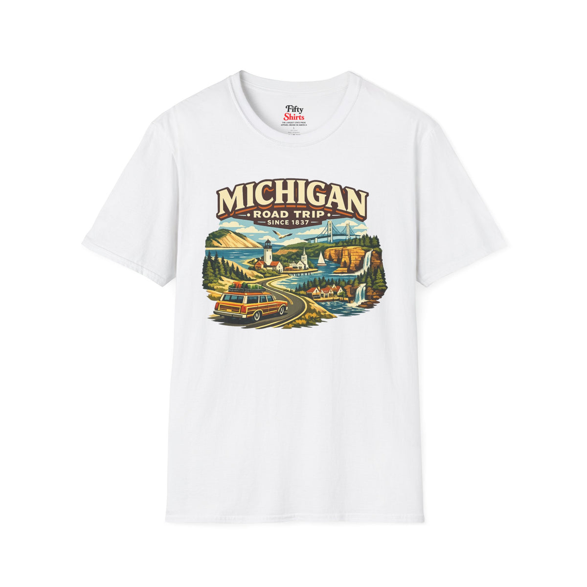 Michigan Road Trip Unisex Softstyle T Shirt State Pride Graphic Tee Collections FS03