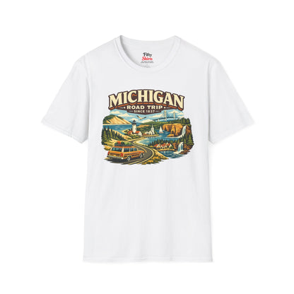 Michigan Road Trip Unisex Softstyle T Shirt State Pride Graphic Tee Collections FS03