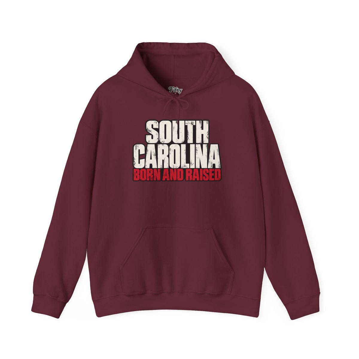 South Carolina Born and Raised Southern Streetwear Unisex Hoodie Graphic