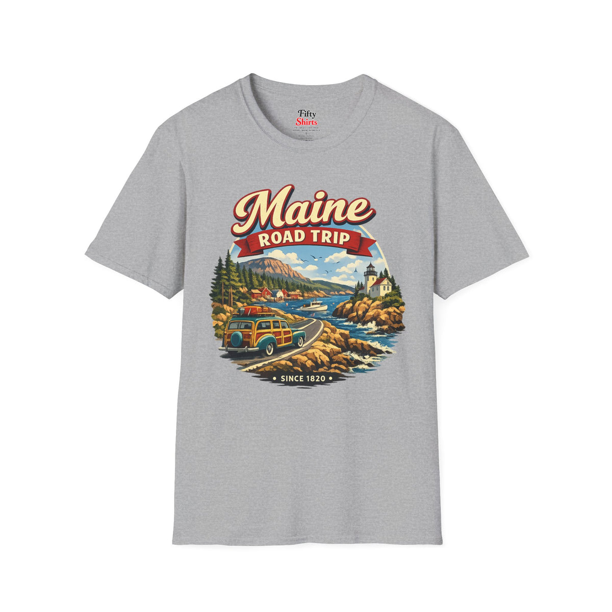 Maine Road Trip Unisex Softstyle T Shirt State Pride Graphic Tee Collections FS03