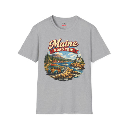 Maine Road Trip Unisex Softstyle T Shirt State Pride Graphic Tee Collections FS03