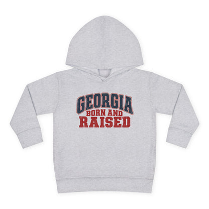 Georgia Born and Raised Rustic Southern Unisex Toddler Pullover Fleece Hoodie