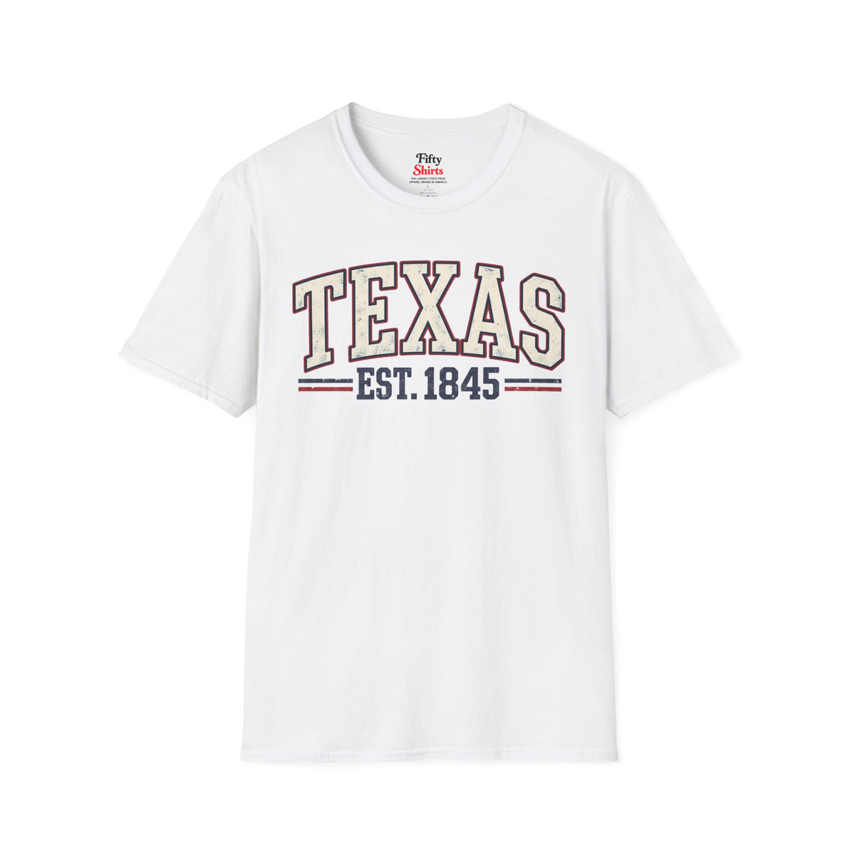 Texas Est. 1845 Unisex Softstyle T Shirt State Name Graphic Tee