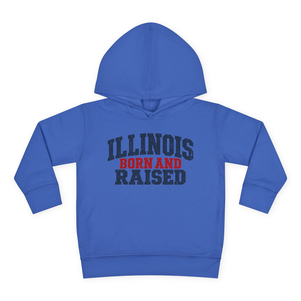 Illinois Born and Raised Rustic Midwest Americana Unisex Toddler Pullover Fleece Hoodie