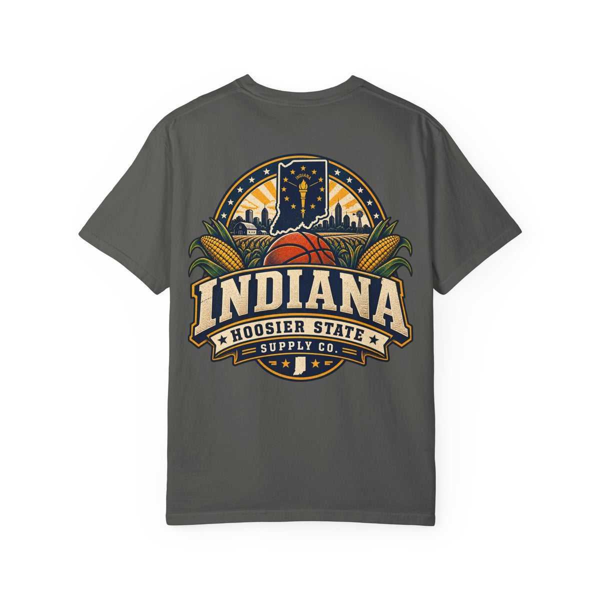 Indiana Hoosier State Supply Co. Unisex Comfort Color 1717 Streetwear Graphic Tee