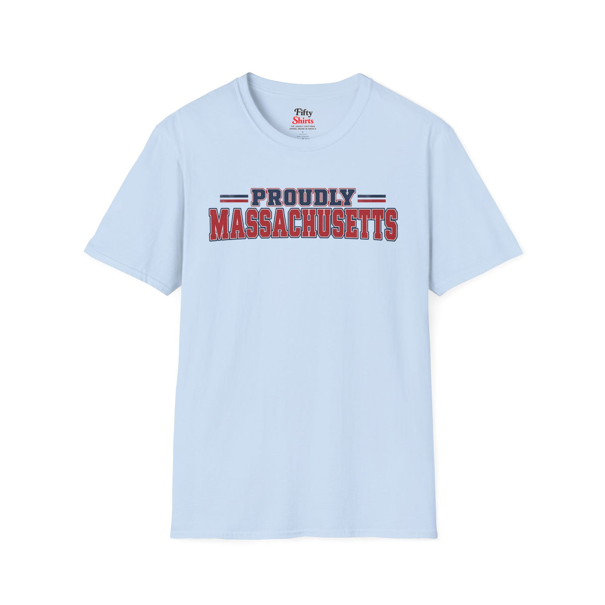 Proudly Massachusetts Unisex Softstyle T Shirt State Name Graphic Tee