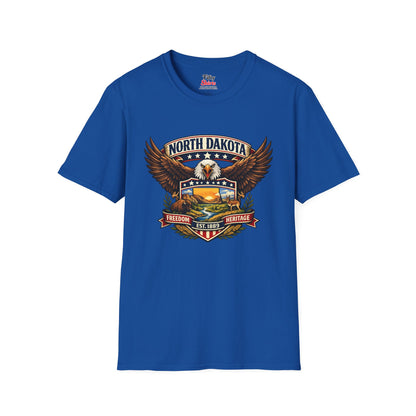 North Dakota Americana Eagle Unisex Softstyle T Shirt State Pride Graphic Tee Collections FS03