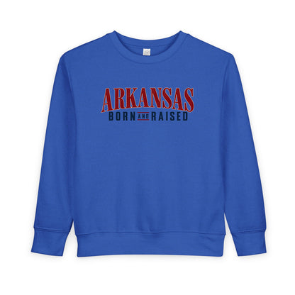 Arkansas Born and Raised Minimal Heritage Luxury Unisex Toddler Sweatshirt