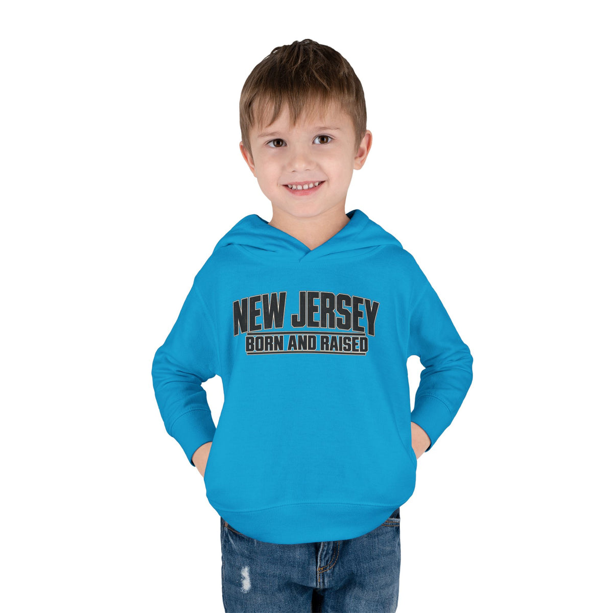 New Jersey Born and Raised Modern Streetwear Unisex Toddler Pullover Fleece Hoodie