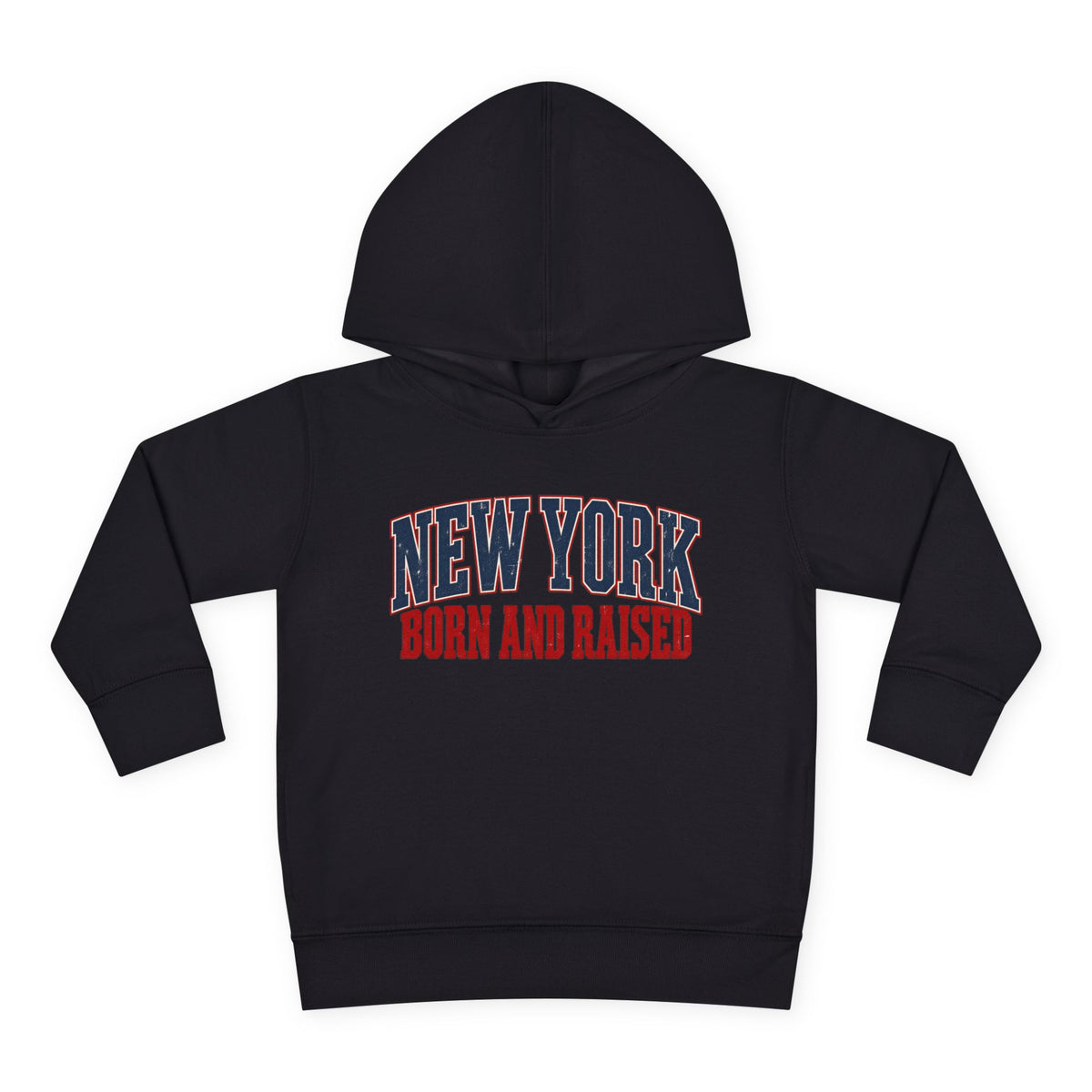 New York Born and Raised Old-School Americana Unisex Toddler Pullover Fleece Hoodie Graphic