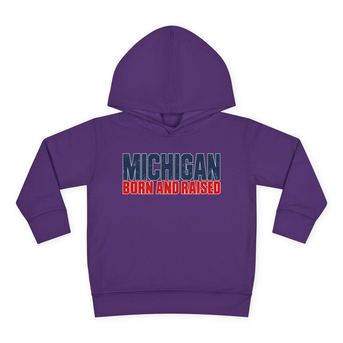 Michigan Born and Raised Modern Streetwear Unisex Toddler Pullover Fleece Hoodie