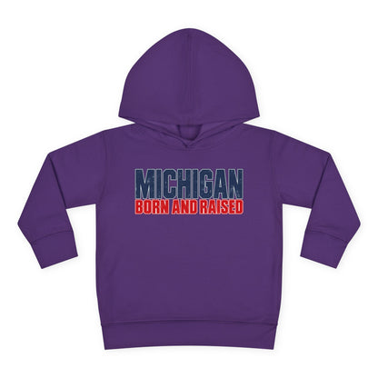Michigan Born and Raised Modern Streetwear Unisex Toddler Pullover Fleece Hoodie