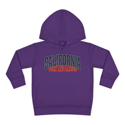 California Born and Raised Premium West Coast Streetwear Unisex Toddler Pullover Fleece Hoodie