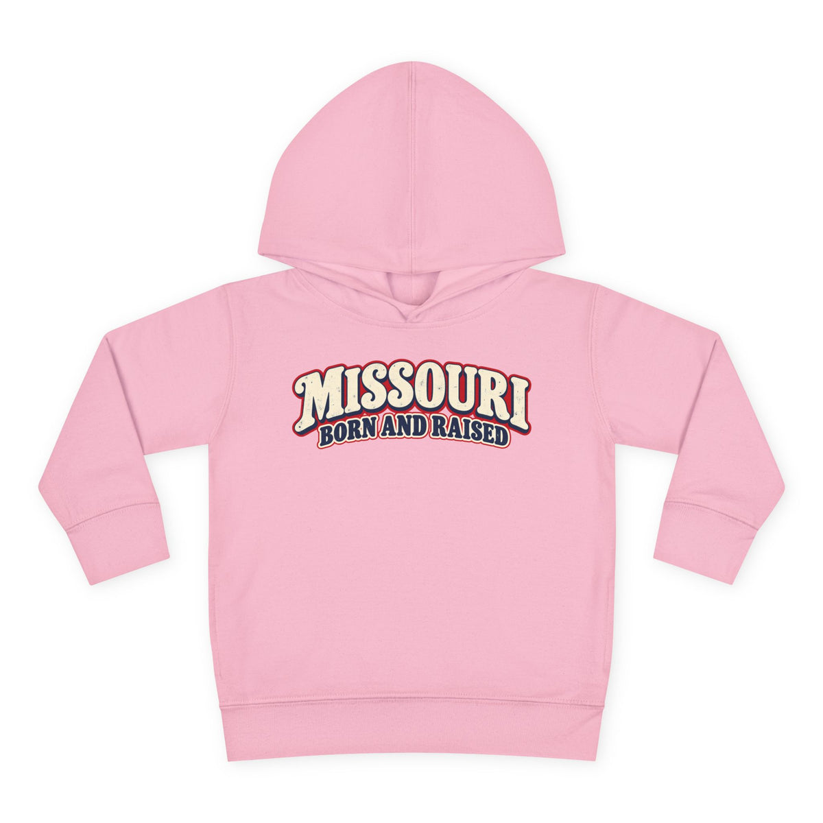 Missouri Born and Raised Retro 1970s Unisex Toddler Pullover Fleece Hoodie