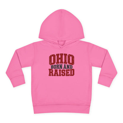 Ohio Born and Raised Midwest Heritage Unisex Toddler Pullover Fleece Hoodie