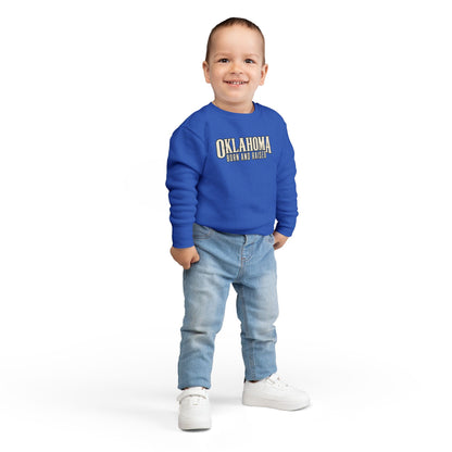 Oklahoma Born and Raised Premium Heritage Unisex Toddler Sweatshirt