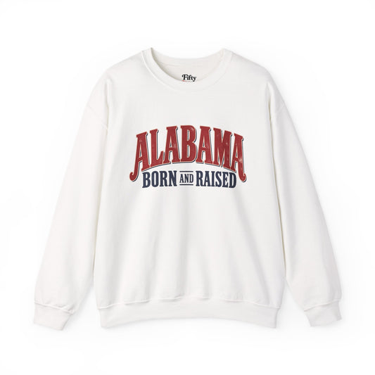 Alabama Born and Raised Vintage Sign Unisex Sweatshirt Graphic