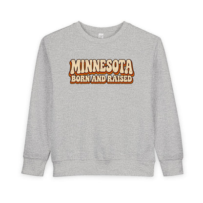 Minnesota Born and Raised Retro 1970s Unisex Toddler Sweatshirt