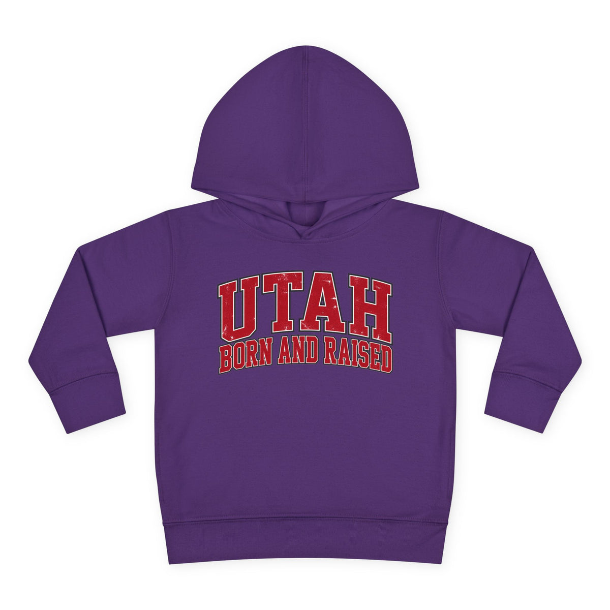 Utah Born and Raised Collegiate Classic Unisex Toddler Pullover Fleece Hoodie
