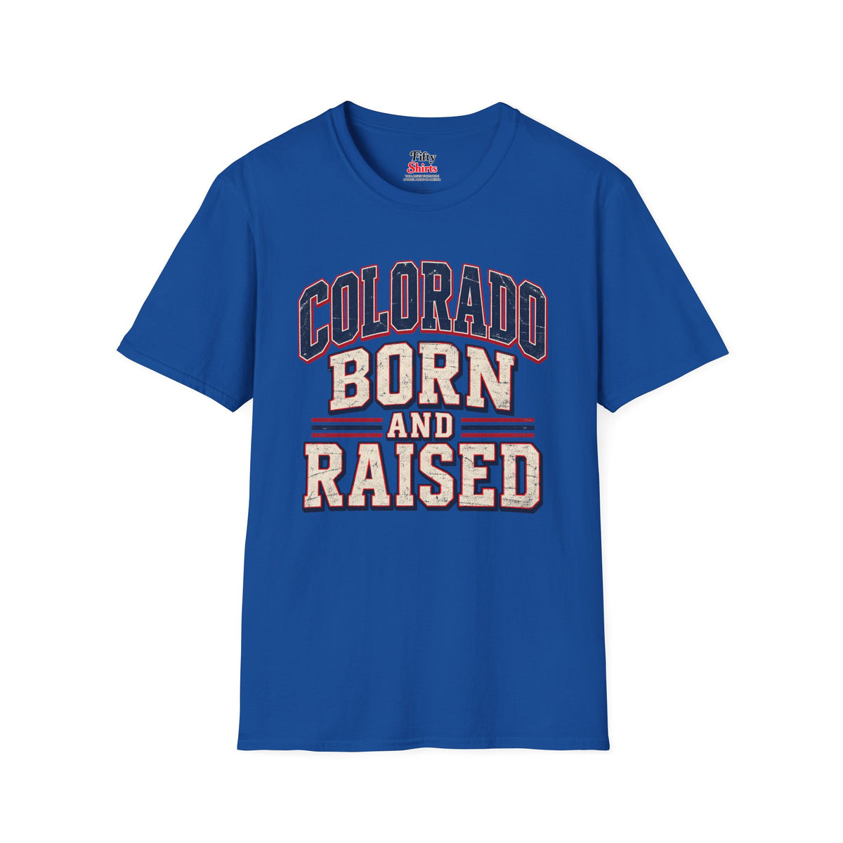 Colorado Born and Raised  Unisex Softstyle T Shirt State Name Graphic Tee